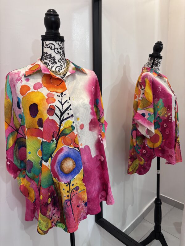 🎨 Chemise  à explosion artistique de couleurs 🎨